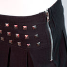 Gothic Black Mini Skirt Waist Detail - Femboy Fashion