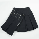 Black gothic mini skirt details