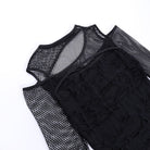 Gothic Black Ripped Fishnet T-shirt Detail - Femboy Fashion