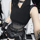 Gothic black sleeveless tank top for femboy
