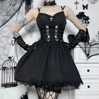 Black Gothic Sundress for Femboys