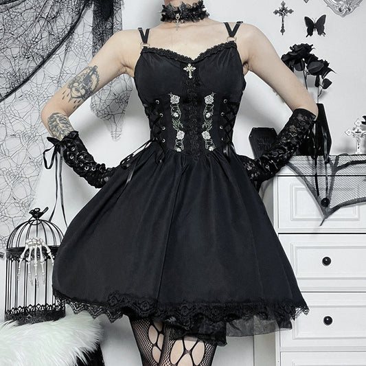 Gothic Black Sundress - Femboy Fashion