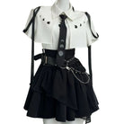 Gothic white shirt and skirt set femboy fashion