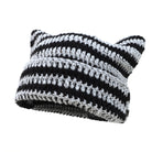 Gray and black striped femboy cat hat