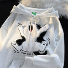 Gray Black And White Cute Cat Hoodie