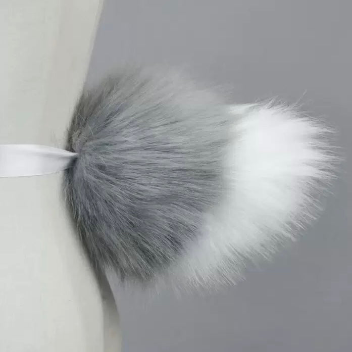 Gray bunny tail for bunny femboy