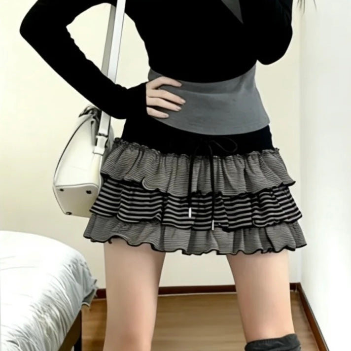Femboy's Gray Cake Short Skirt - Femboy Fashion