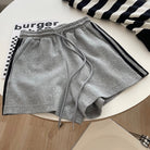 Gray elastic waist sport short