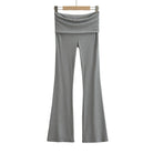 Femboy Gray High Sport Kick Flare Pants - Femboy Fashion