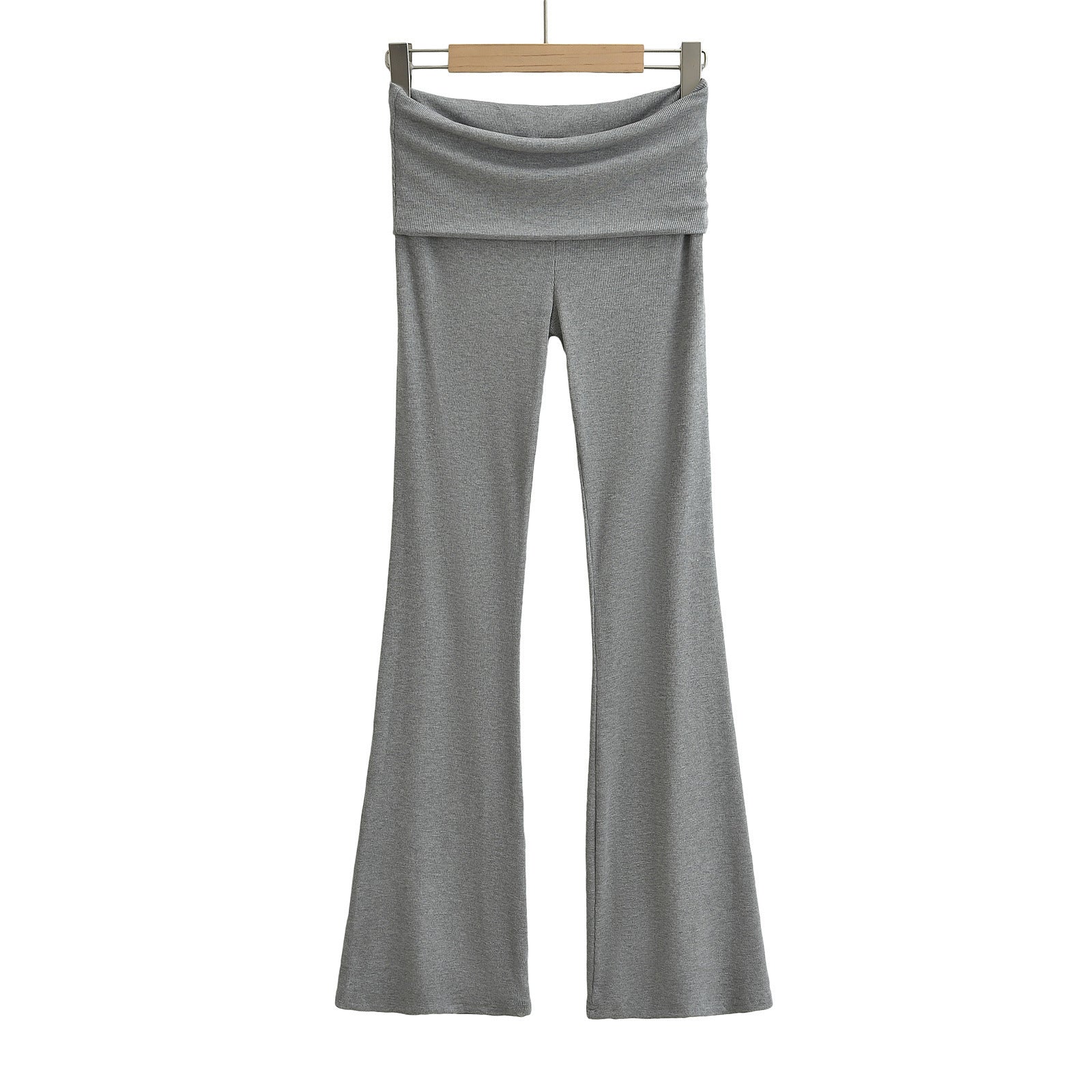 Femboy Gray High Sport Kick Flare Pants - Femboy Fashion