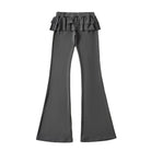 Gray Ruffle Flare Pant Back - Femboy Fashion