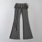 Gray Ruffle Flare Pant - Femboy Fashion