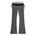 Ruffle Low Waisted Flare Pant Gray - Femboy Fashion