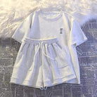 Gray Short Sleeve Sport T-shirt And Short Set