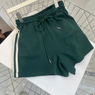 Green elastic waist sport short