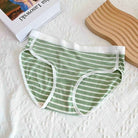 Green femboy striped panties