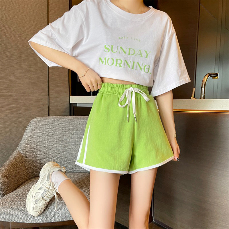 Green High Waisted Sports Shorts - Femboy Fashion