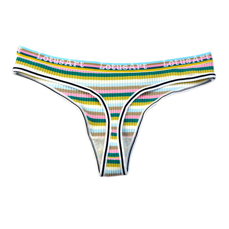 Rainbow Stripe Thong Panty - Femboy Fashion