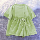 Green Short Sleeve Sport T-shirt And Short Set