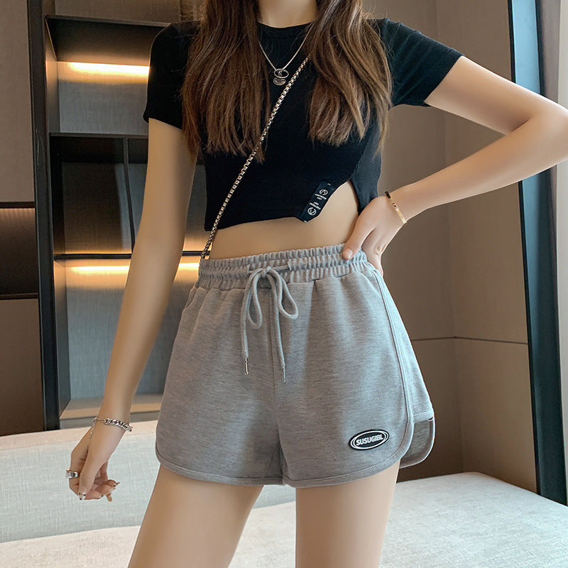 Grey Cotton Sports Shorts - Femboy Fashion