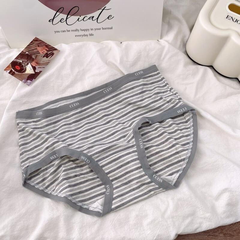 Grey fashion letter striped panties