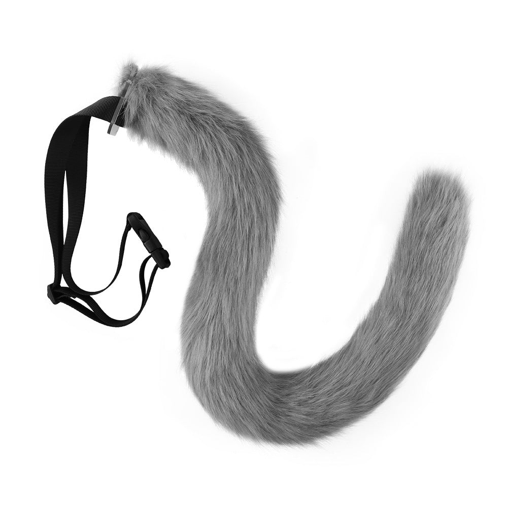 Grey femboy cat tail