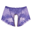 Purple Lace Plus Size Crotchless Panty - Femboy Fashion