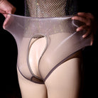 Oil Glossy Crotchless Panties - Femboy Fashion