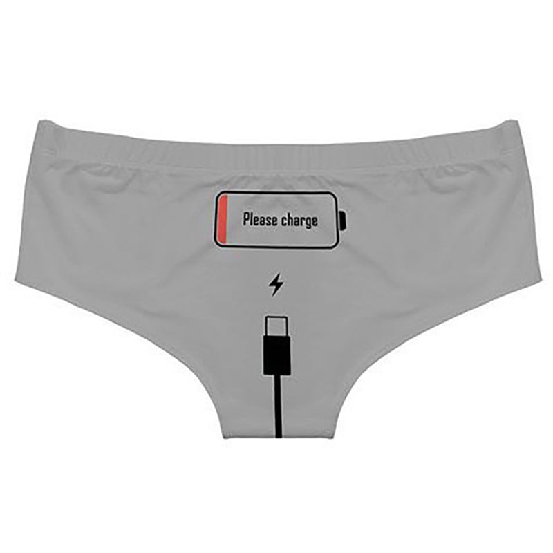 Grey Please Charge Panties - Femboy Fashion