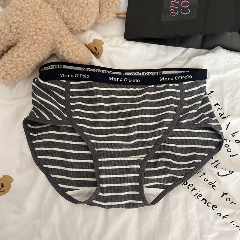 Grey striped sport panties