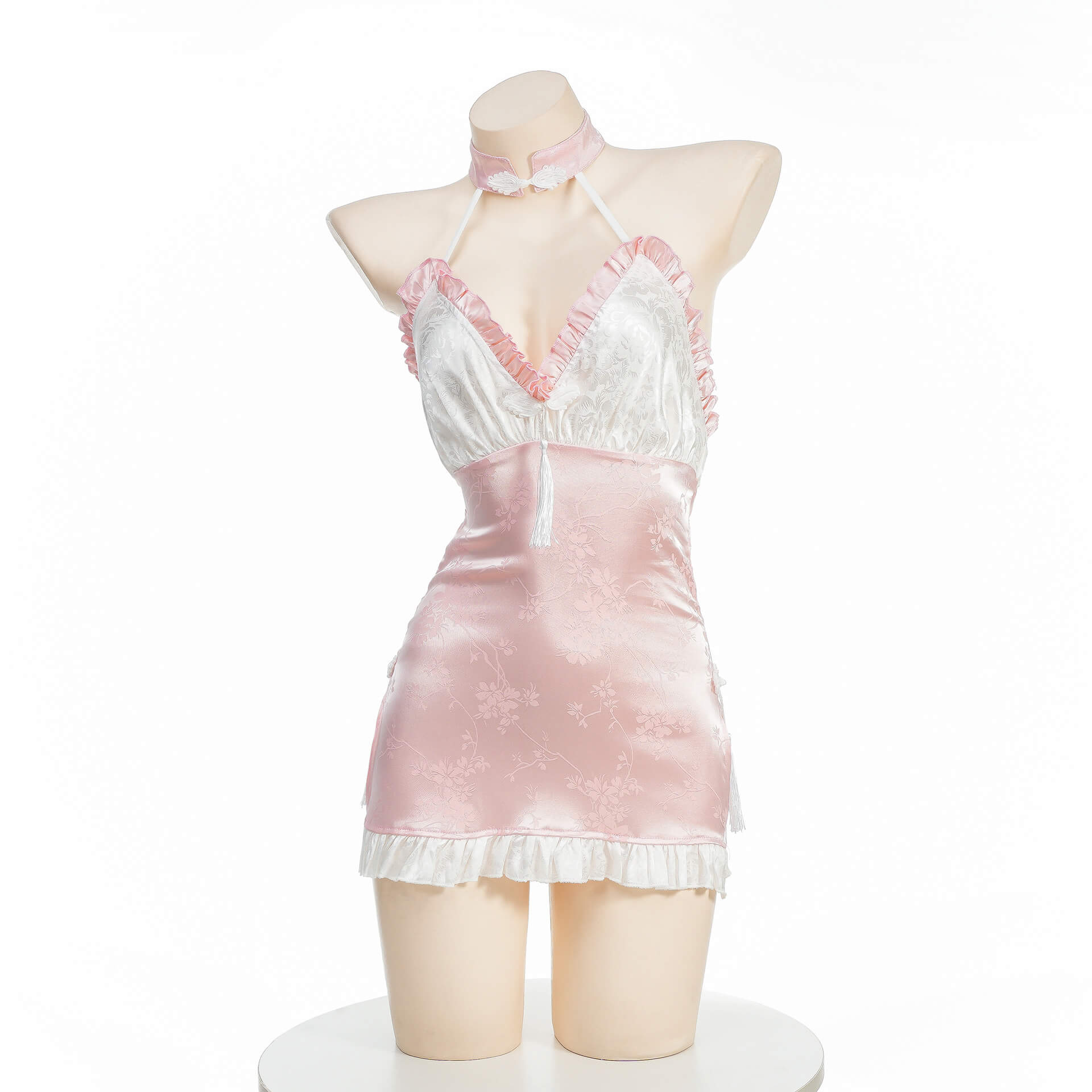 Halter Pink Lingerie Dress - Femboy Fashion