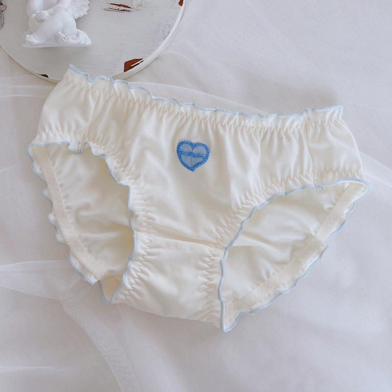 White Heart Print Panties - Femboy Fashion