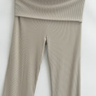 High Sport Kick Flare Pants Details - Femboy Fashion