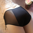 Black High Waist Lace Up Cameltoe Panties Back - Femboy Fashion