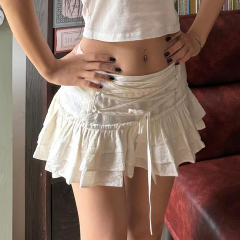 White Cake Short Skirt With Ruffles for Sale - Femboy Fashion