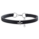 Black Leather Cross Choker - Femboy Fashion