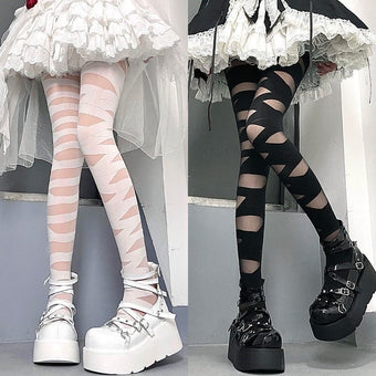 Goth Femboy Lace Pantyhose