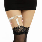 Heart Leg Garter Belt With Bow Bell for Femboy - Femboy Fashion