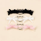 Black/White/Pink Lace Cat Garter With Bow - Femboy Fashion