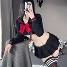 Black Japanese Schoolgirl Lingerie Set - Femboy Fashion