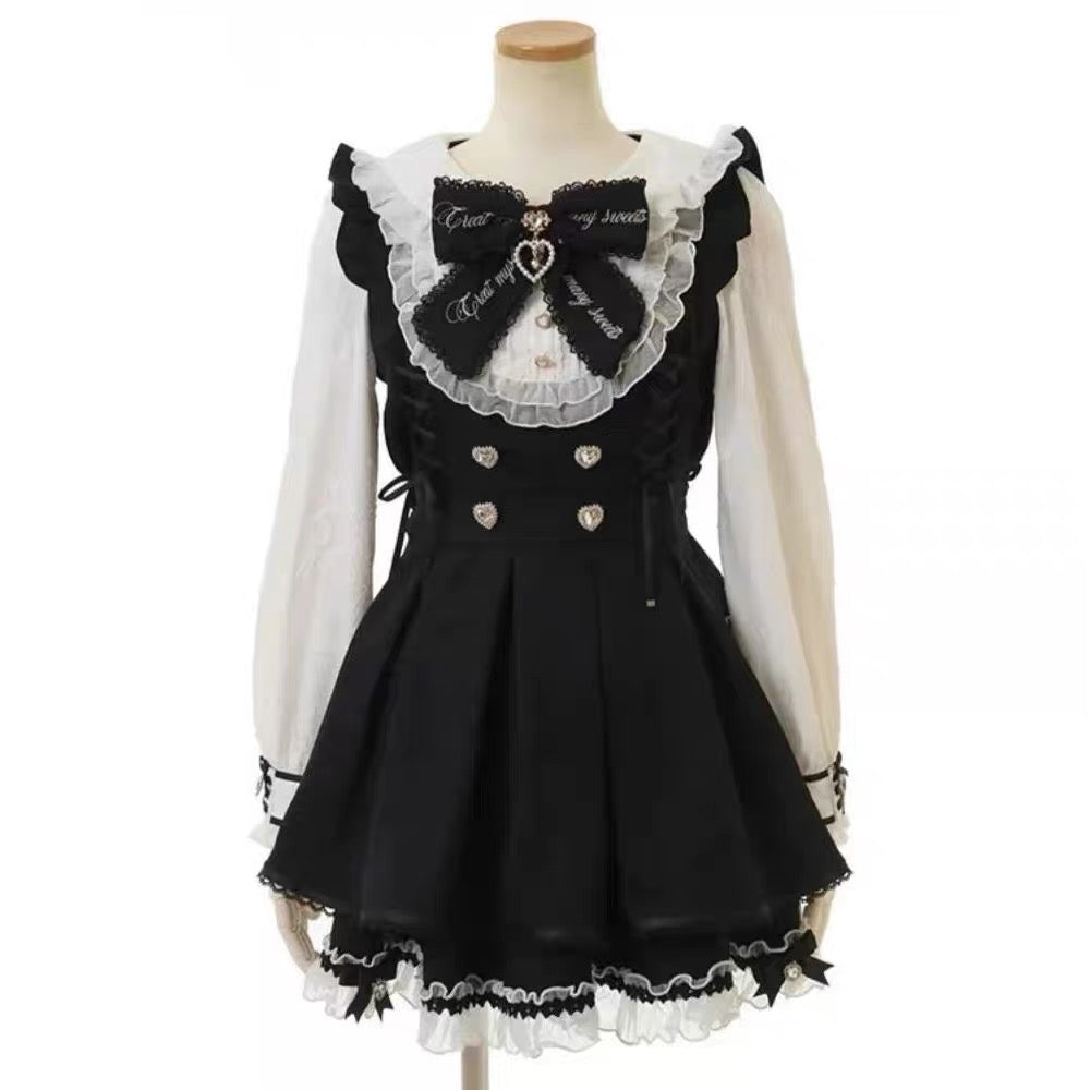 Jirai kei black dress set