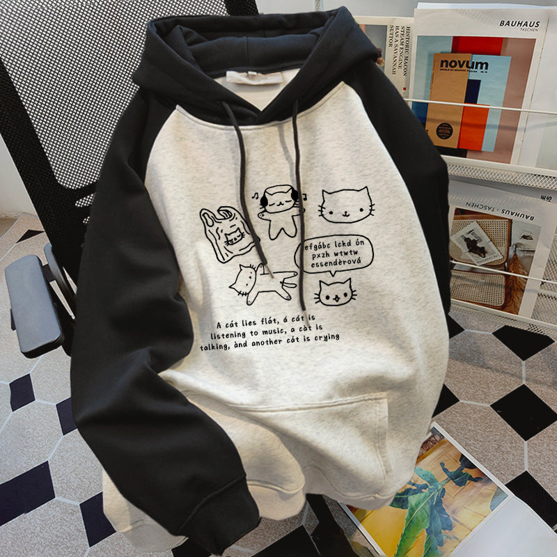 Kawaii ketty print hoodie