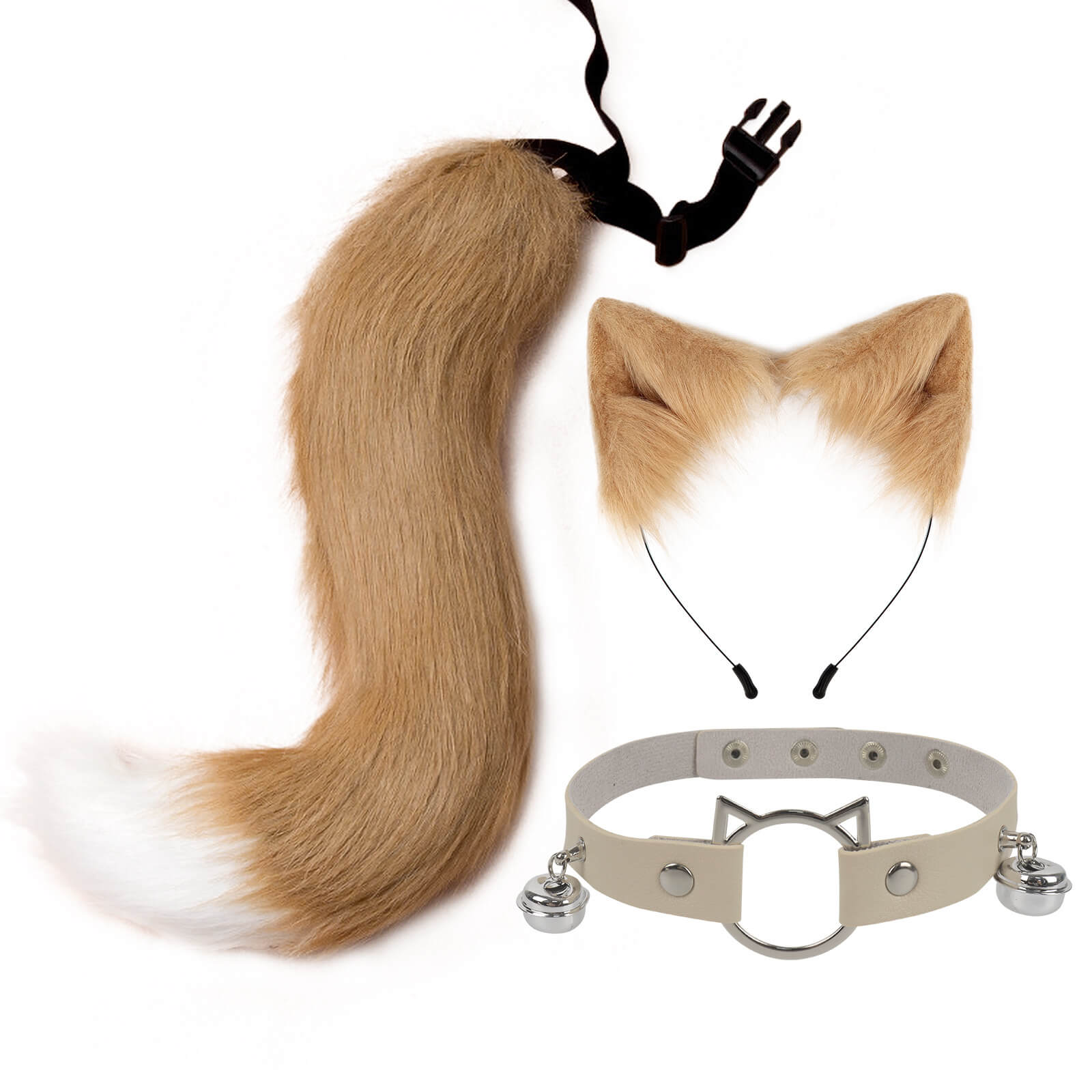 Cat Ears And Tail With Collar Set - Femboy Fashion