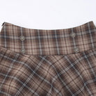 Khaki Plaid Schoolgirl Short Skirt - Femboy Fashion