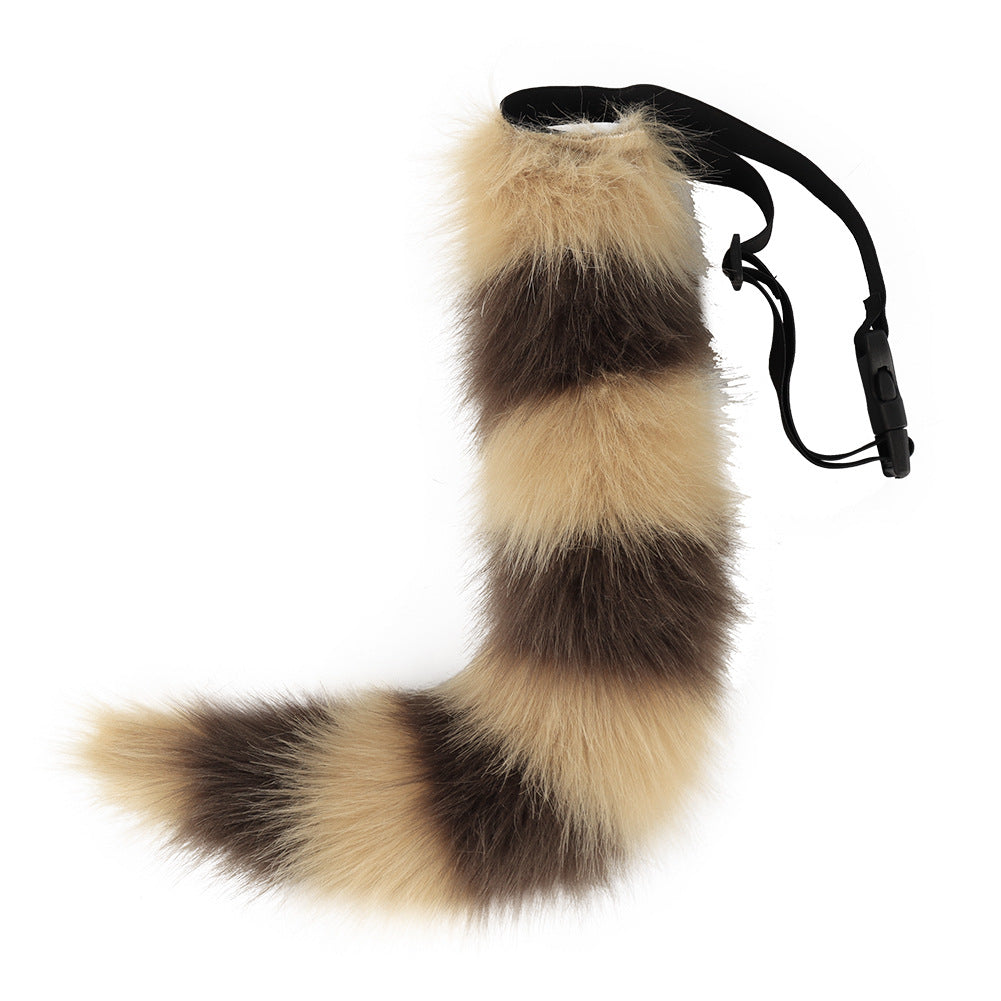 Khaki striped cat tail cosplay