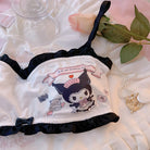 Kuromi Kawaii Black Ruffle Trim Bar - Femboy Fashion