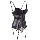 Black Lace Corset With Garters Side - Femboy Fashion