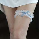 Lace Garter With Blue Bow - Femboy Fashion