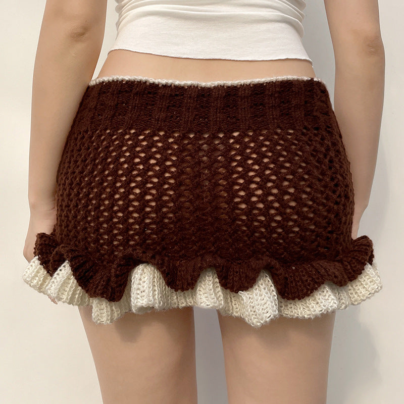 Ruffle Knitting Mini Skirt - Femboy Fashion