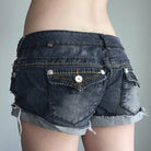 Low Waist Denim Jean Mini Shorts - Femboy Fashion